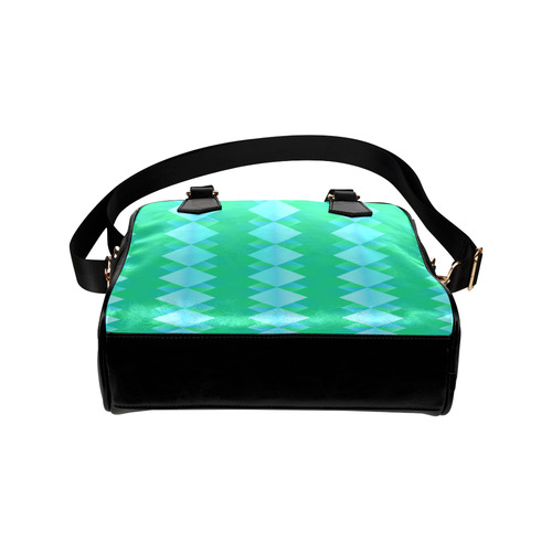 Pastel Green And Turquoise Diamond Pattern Shoulder Handbag (Model 1634)