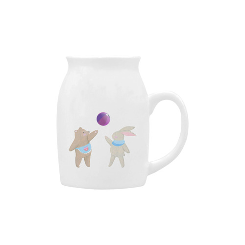 Cute Bear and Rabbit Playing with a Funny Ball Milk Cup (Small) 300ml