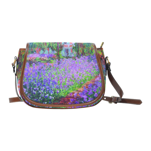 Monet Garden at Giverny Floral Painting Saddle Bag/Large (Model 1649)
