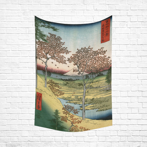 Sunset Hill Meguro Hiroshige Japanese Woodblock Cotton Linen Wall Tapestry 60"x 90"