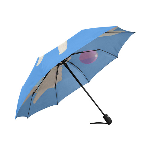 Cute Bear and Rabbit Playing with a Funny Ball Auto-Foldable Umbrella (Model U04)