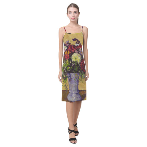 Cezanne Bouquet of Flowers Floral Still Life Alcestis Slip Dress (Model D05)