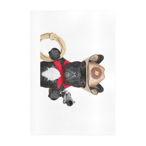 Western Cowboy Dog with Rope Art Print 19‘’x28‘’