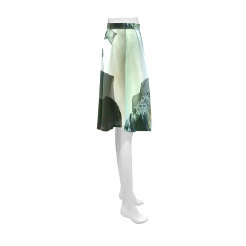 Dragon in a fantasy landscape Athena Women's Short Skirt (Model D15)