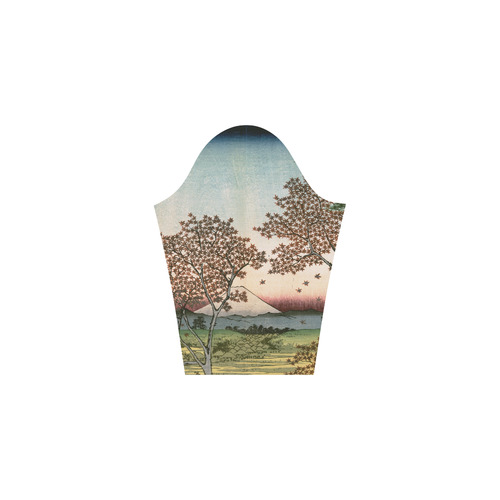 Sunset Hill Meguro Hiroshige Japanese Woodcut 3/4 Sleeve Sundress (D23)