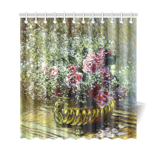 Monet Flowers In A Pot Floral Painting Shower Curtain 69"x72"