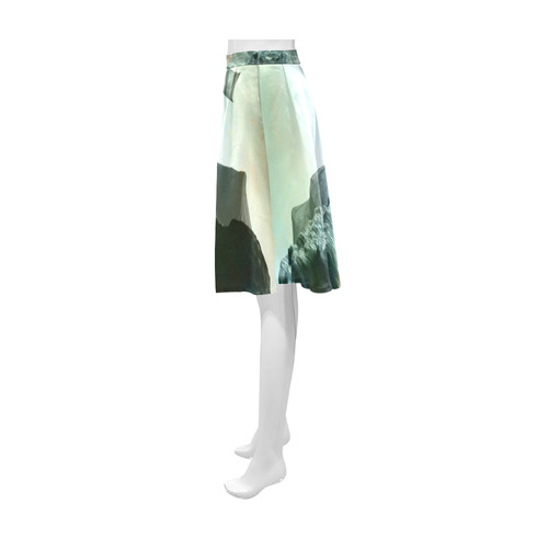 Dragon in a fantasy landscape Athena Women's Short Skirt (Model D15)