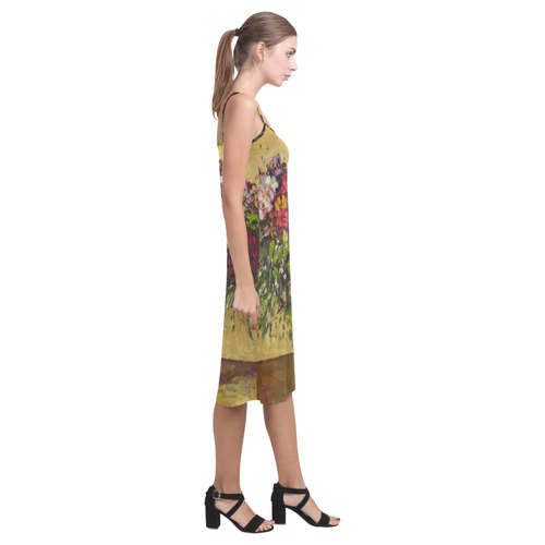 Cezanne Bouquet of Flowers Floral Still Life Alcestis Slip Dress (Model D05)