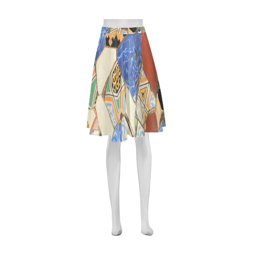 Mosaic decoration Athena Women's Short Skirt (Model D15)