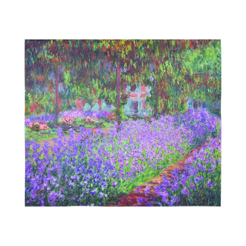 Monet Garden at Giverny Floral Painting Cotton Linen Wall Tapestry 60"x 51"