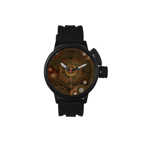 Steampunk, wonderful vintage clocks and gears Men's Sports Watch(Model 309)