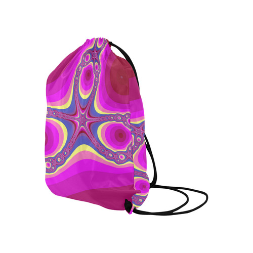 Fractal in pink Large Drawstring Bag Model 1604 (Twin Sides)  16.5"(W) * 19.3"(H)