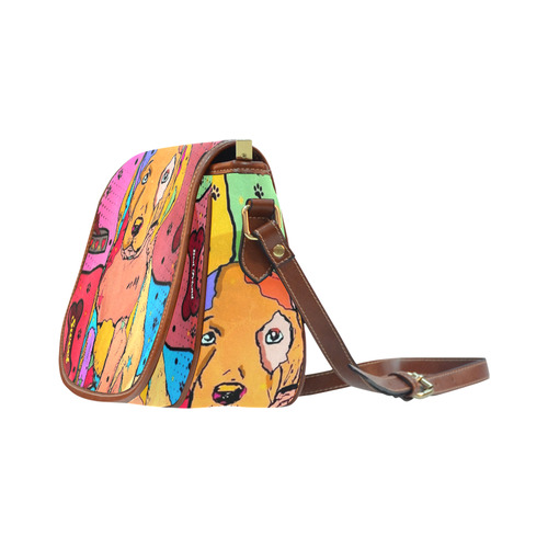 Labrador Popart By Nico Bielow Saddle Bag/Large (Model 1649)