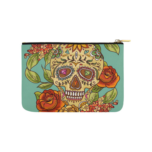 sugar skull Carry-All Pouch 9.5''x6''
