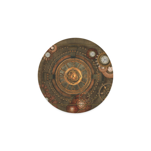 Steampunk, wonderful vintage clocks and gears Round Coaster