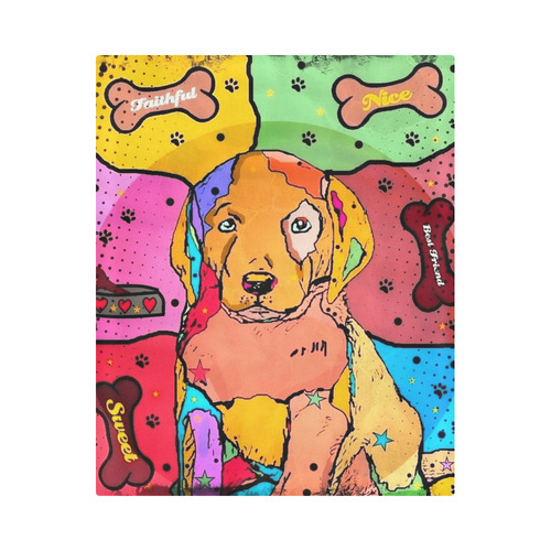 Labrador Popart By Nico Bielow Duvet Cover 86"x70" ( All-over-print)