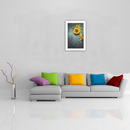 Autumn Flowers Bunch with Sunflowers Art Print 19‘’x28‘’