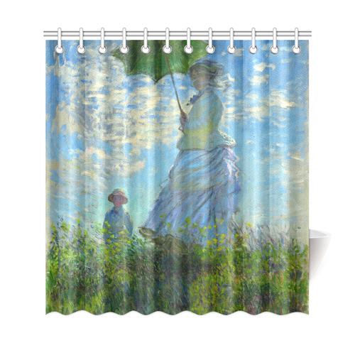 Madame Monet with Her Son and Parasol Shower Curtain 69"x72"