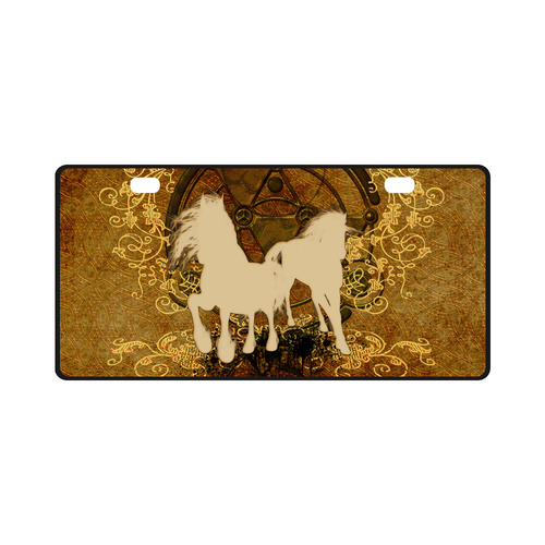 Beautiful horses, silhouette License Plate