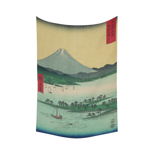 Hiroshige Pine Beach Miho In Suruga Cotton Linen Wall Tapestry 60"x 90"
