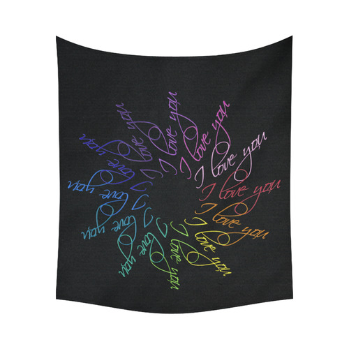 I love you rainbow Cotton Linen Wall Tapestry 60"x 51"