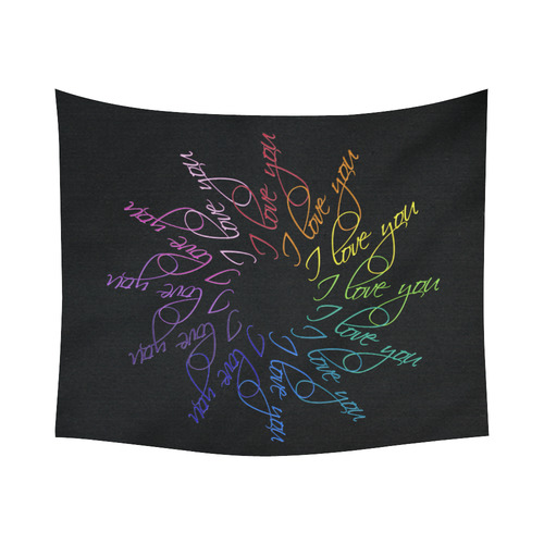 I love you rainbow Cotton Linen Wall Tapestry 60"x 51"