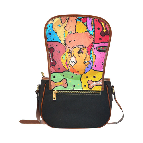 Labrador Popart By Nico Bielow Saddle Bag/Small (Model 1649)(Flap Customization)