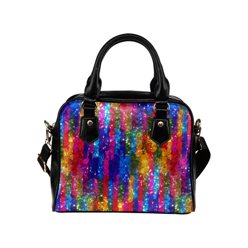 Rainbow Glitter Sequins Shoulder Handbag (Model 1634)