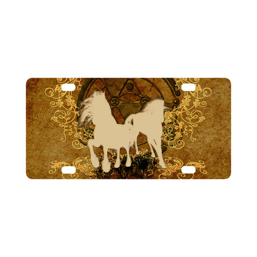 Beautiful horses, silhouette Classic License Plate