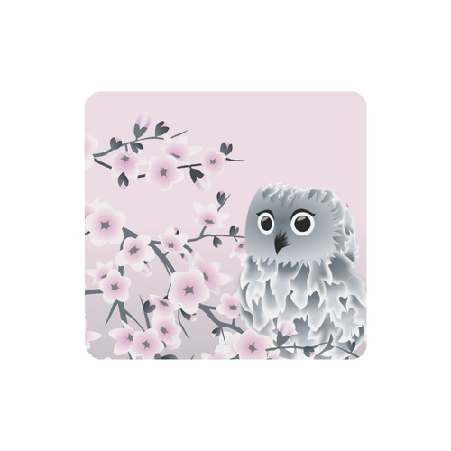 Cute Owl and Cherry Blossoms Pink Gray Women's Clutch Purse (Model 1637)