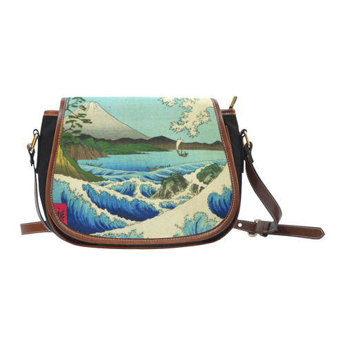 Hiroshige Sea at Satta Suruga Province Saddle Bag/Small (Model 1649)(Flap Customization)