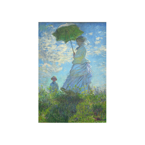 Madame Monet with Her Son and Parasol Cotton Linen Wall Tapestry 40"x 60"