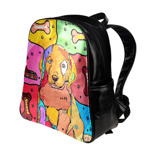 Labrador Popart By Nico Bielow Multi-Pockets Backpack (Model 1636)