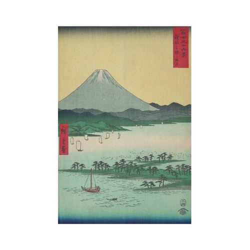 Hiroshige Pine Beach Miho In Suruga Cotton Linen Wall Tapestry 60"x 90"