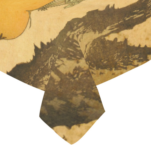 Hokusai Grasshopper Eating Persimmon Nature Cotton Linen Tablecloth 52"x 70"