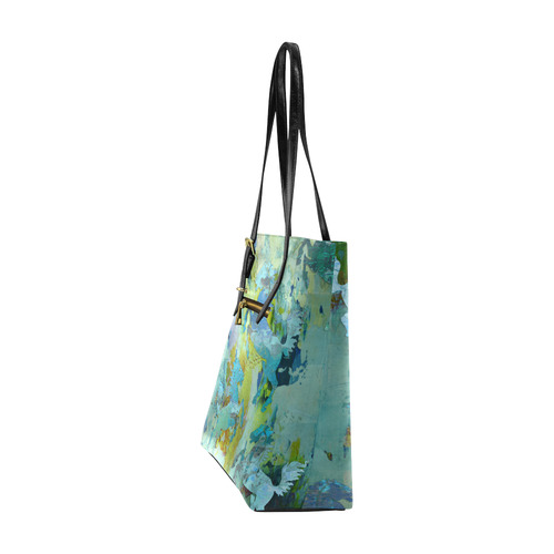 Rearing Horses grunge style painting Euramerican Tote Bag/Small (Model 1655)
