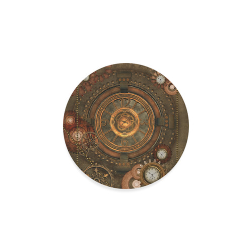 Steampunk, wonderful vintage clocks and gears Round Coaster