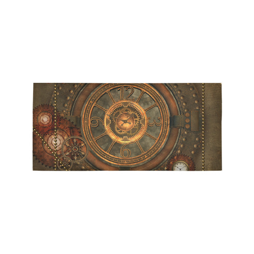 Steampunk, wonderful vintage clocks and gears Area Rug 7'x3'3''