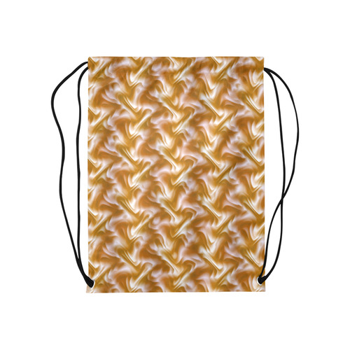 Chocolate Silk Rumple - Jera Nour Medium Drawstring Bag Model 1604 (Twin Sides) 13.8"(W) * 18.1"(H)