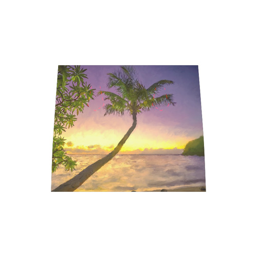 Painting tropical sunset beach with palms Boston Handbag (Model 1621)