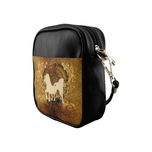 Beautiful horses, silhouette Sling Bag (Model 1627)