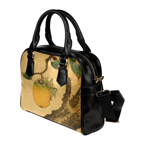 Hokusai Grasshopper Eating Persimmon Nature Shoulder Handbag (Model 1634)