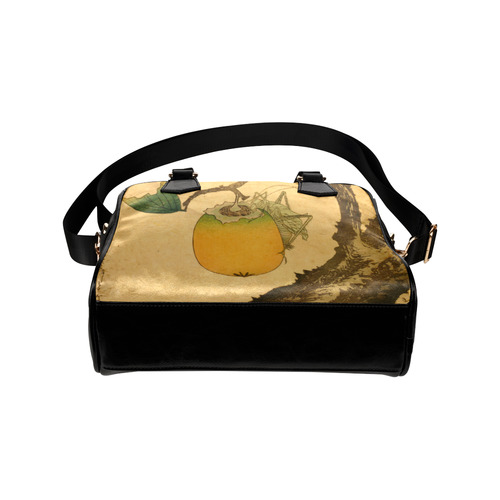 Hokusai Grasshopper Eating Persimmon Nature Shoulder Handbag (Model 1634)