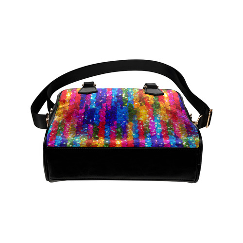 Rainbow Glitter Sequins Shoulder Handbag (Model 1634)