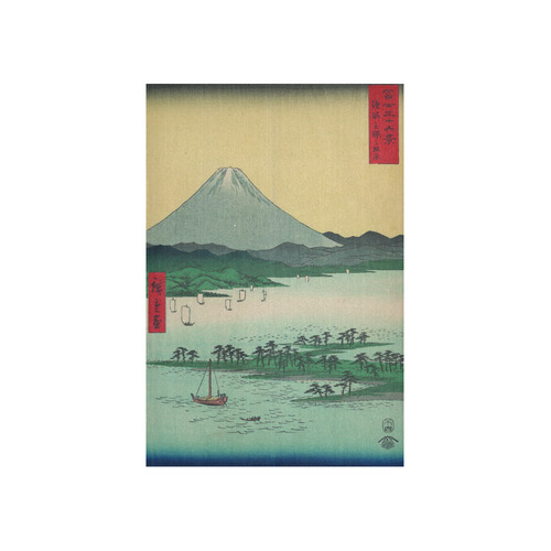 Hiroshige Pine Beach Miho In Suruga Cotton Linen Wall Tapestry 40"x 60"