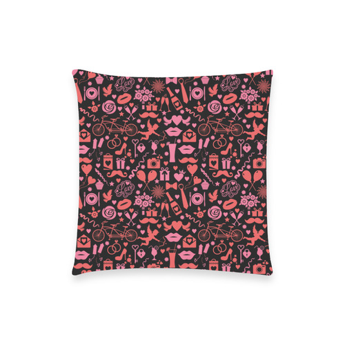 Pink Love Custom  Pillow Case 18"x18" (one side) No Zipper