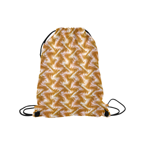 Chocolate Silk Rumple - Jera Nour Medium Drawstring Bag Model 1604 (Twin Sides) 13.8"(W) * 18.1"(H)