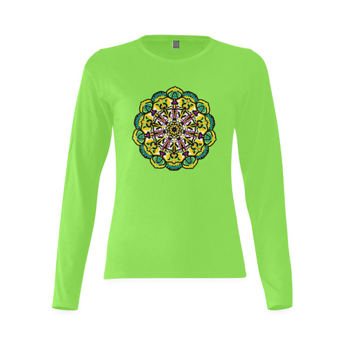 Zappy Mandala Sunny Women's T-shirt (long-sleeve) (Model T07)