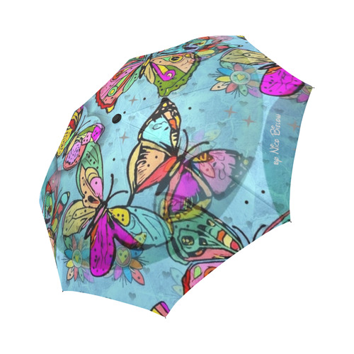 My Butterfly Popart by Nico Bielow Auto-Foldable Umbrella (Model U04)