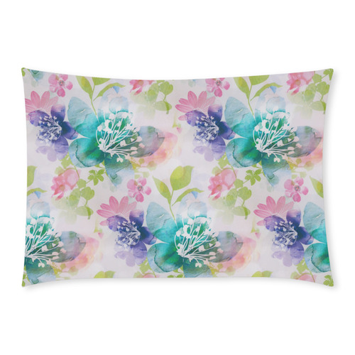 Delicate Flowers Custom Rectangle Pillow Case 20x30 (One Side)